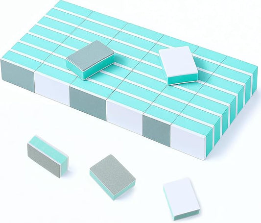 50 Pack Nail Buffer Block and Shine Kit, Mini Nail Buffers Smoother Mini Buffer Block Nails File Professional Manicure File Blocks for Polishing Smooth and Shiny Natural Nails, 1000/4000 Grit (Green)