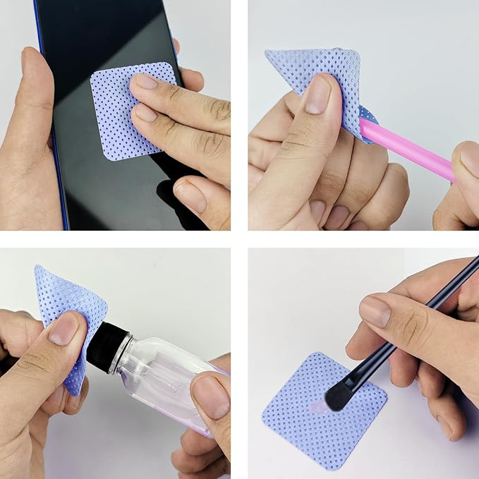 300 Pcs Lint Free Nail Wipes, Non-Woven Nail Polish Remover Pads Nail Polish Wipes for Nail Polish Removal Eyelash Extensions DIY Nail Art Supplies (Blue)