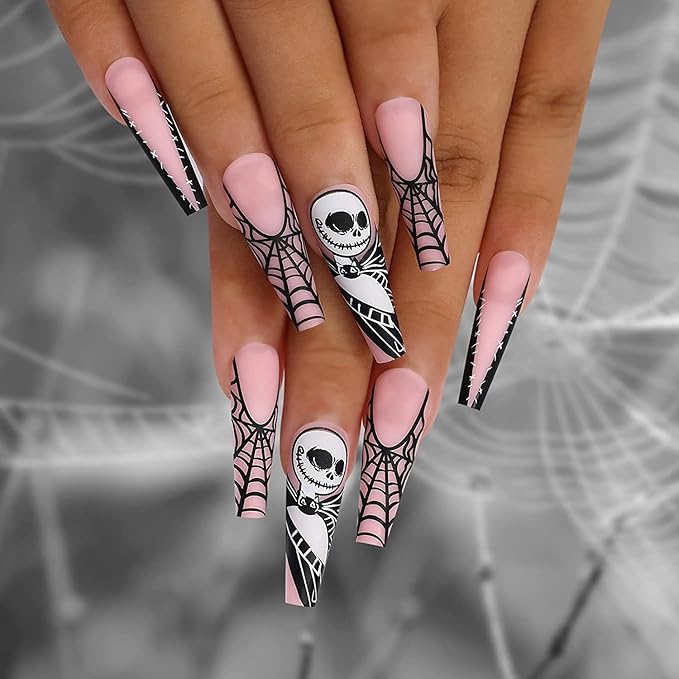 Halloween Nail Stamping Plate Nightmare Before Christmas Nails Stamping Kit The Day of Dead Ghost Holiday Nail Stamping Plate Nail Stamper Kit for Women Girls DIY Salon