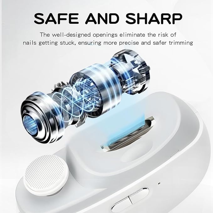 Electric Nail Clippers Toenail Clipper,New 2 in 1 Electric Polishing Automatic Smart Nail Clippers,Nail Trimmer with 2-Speed Adjustable,Fingernail Clipper for Seniors,Men Women,Kids, Adults (Black)