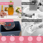 175pcs Clear Rose Gold Plastic Plates - Image 5