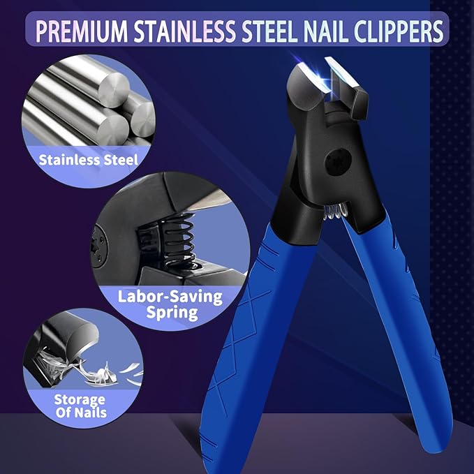 Nail Clippers for Thick Nails, Professional Nail Clippers, Senior Toenail Clippers Cutter, Nail Clipper for Men Women, Stainless Steel Fingernail Clipper, Wide Jaw Nail Clipper with Nail File