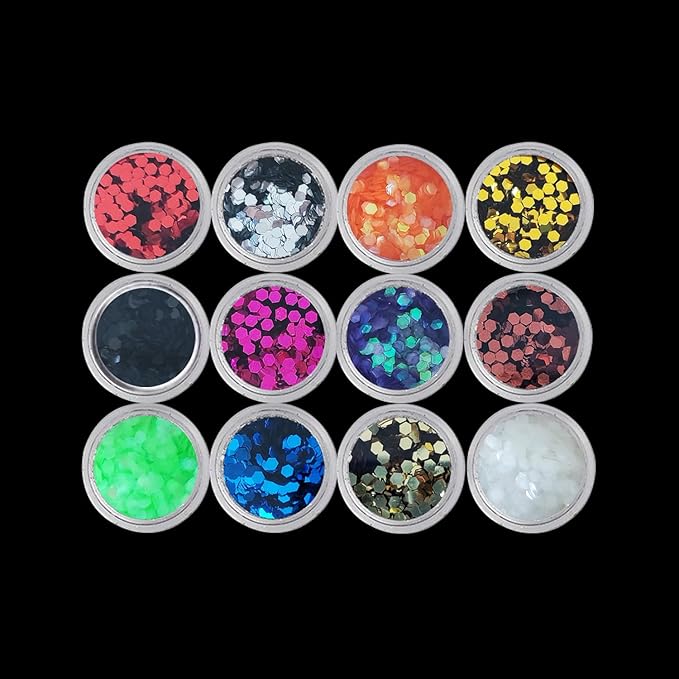 12Colour Nail Glitter for Dazzling Nail Art Professional Quality Glitter for Nail Designs Body Glitter Appropriate for DIY NailDecorations