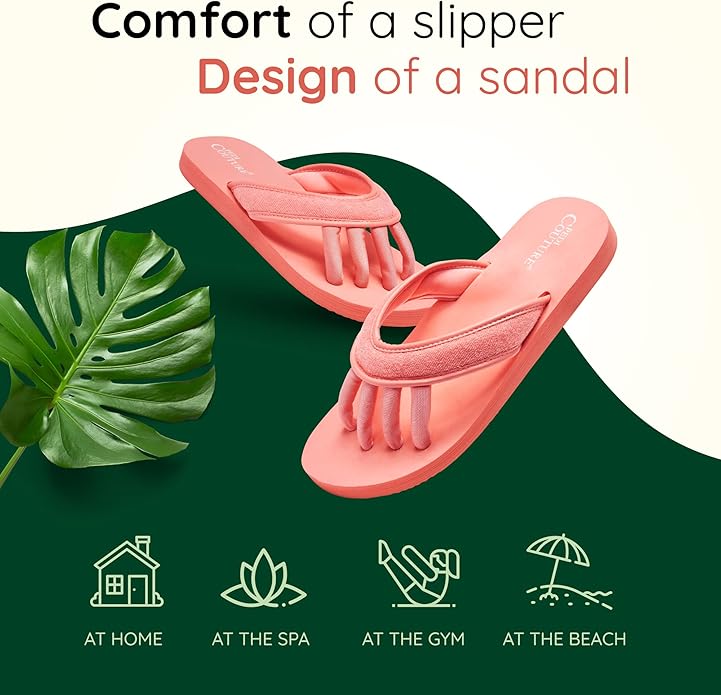 Pedi Couture Pedicure Sandals with Built In Toe Separators for Women - Comfortable Spa Style Flip Flops for Home, Salon, Yoga & Gym Use