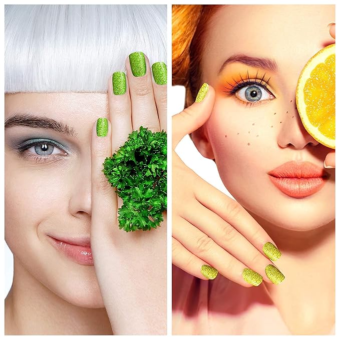 SILPECWEE 224 Pieces 16 Sheets Nail Polish Strips for Women Nail Polish Stickers Glitter Nail Wraps for Women Adhesive Nail Decals Gel Sticker Nails for Girls with File (Classy Glitter)