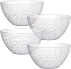 4 Pack Clear Plastic Serving Bowls, 135 OZ Large Round Plastic Bowls, 10 Inch by Suwimut