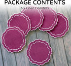 Drink Coasters Set of 6, 6x6 inch, Absorbent Linen Drink Mats - Image 2