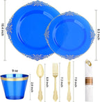 Bestluck 350PCS Blue Disposable Dinnerware - Image 2