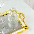 Efavormart Metallic White/Gold Resin Decorative Serving Tray - Image 2