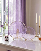 bUCLA 40PCS Clear Purple and Gold Plastic Plates - Image 5