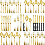72 Pcs Gold Silverware Set by MUTNITT