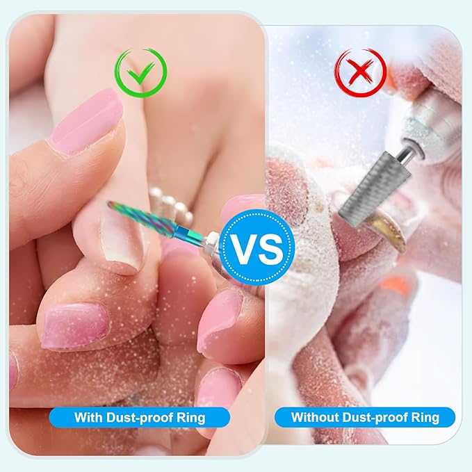 3/32" Small Cone Clean Medium Grit Carbide Cuticle Cleaner Bit for Electric Nail Drills – Professional Manicure Tool for Nail Salons and Home Use (M Grit. Multicolor)