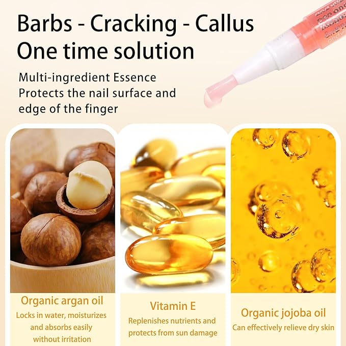AIJIMEI Nail Oil Cuticle Pen 2pcs Nail Cuticle Oils Pens Are Nail Strengthening Agents And Nail Growth Essence, Suitable For Fragile Peeling And Broken Thin Nails（Orange & Lavender）.