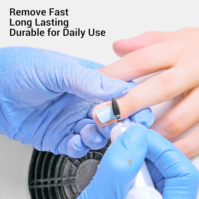 MelodySusie Ceramic Nail Drill Bit, 3/32'' (2.35mm) Professional Acrylic Nail File Flame Drill Bit for Manicure Pedicure Cuticle Gel Nail Polishing, Beginners Bits, Black, Series Bit-S, Medium
