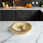 10" Large Decorative Bowl decor, Scalloped Bowls - Image 4