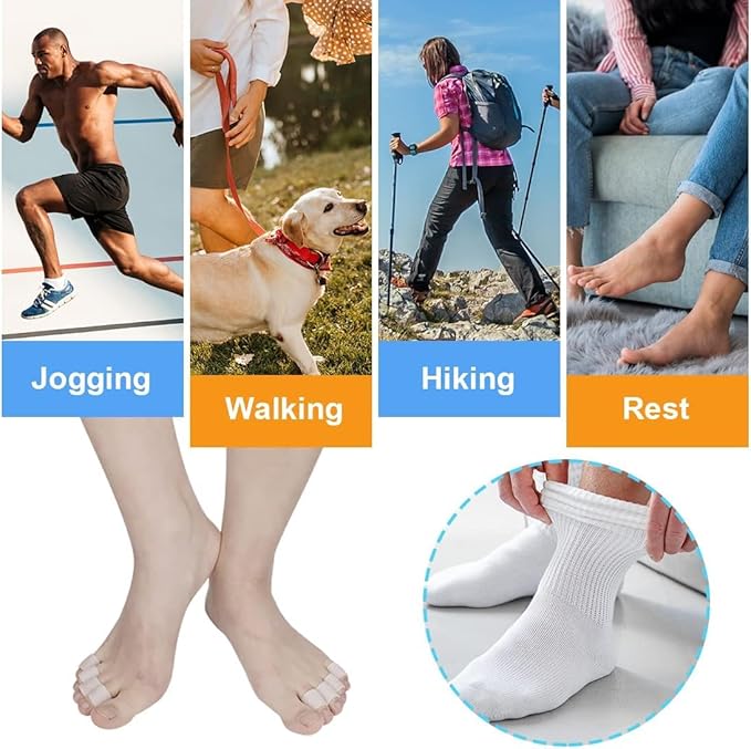 Silicone Toe Protection, 20 Pieces Toe Protection, Toe Tube, for Small Toes and Fingers, Blisters, Calluses, Reduce Rubbing, Relieve Pain.