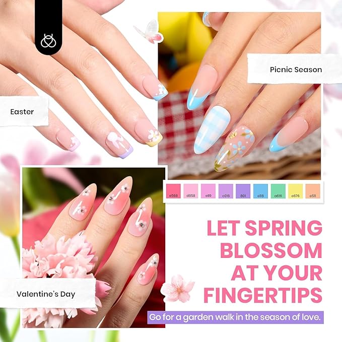 Beetles Winter Gel Nail Polish Set, 70 PCS 60 Colors Red Green Pink Brown Blue Nude Glitter Gel Nail Polish Kit with Base Top Coat for Beginners UV LED Needed DIY Salon Christmas Gifts for Women