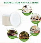 Vplus 100% Compostable Oval Paper Plates 12 inch 125 Pack, Disposable Paper - Image 6