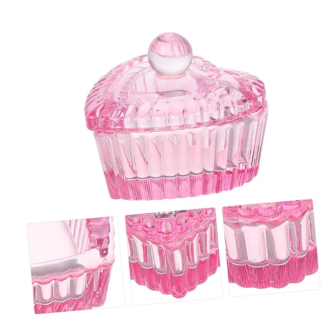 Elegant Nail Soaking Bowl Lid Dappen Dish Glass Cup for Nail Art Pen Wash