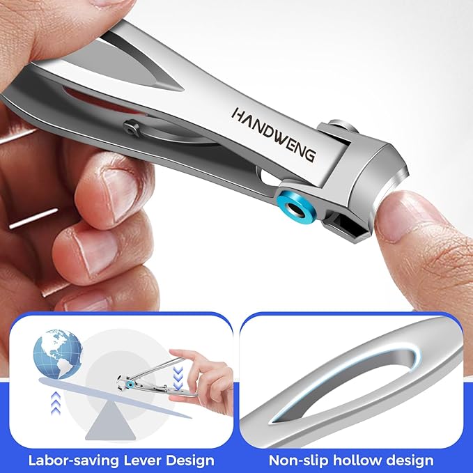 Nail Clippers for Men Thick Nails, Heavy Duty Large Toe Nail Clippers for Thick Nails for Seniors, Ultra Sharp Wide Jaw Opening Toenail Clippers Fingernail Clippers Cutter for Tough Nails