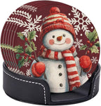 Christmas Snowman Snowflakes Coasters - Image 2