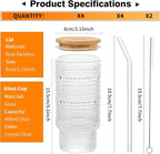 KEMORELA 16oz Hobnail Drinking Glasses - Image 4