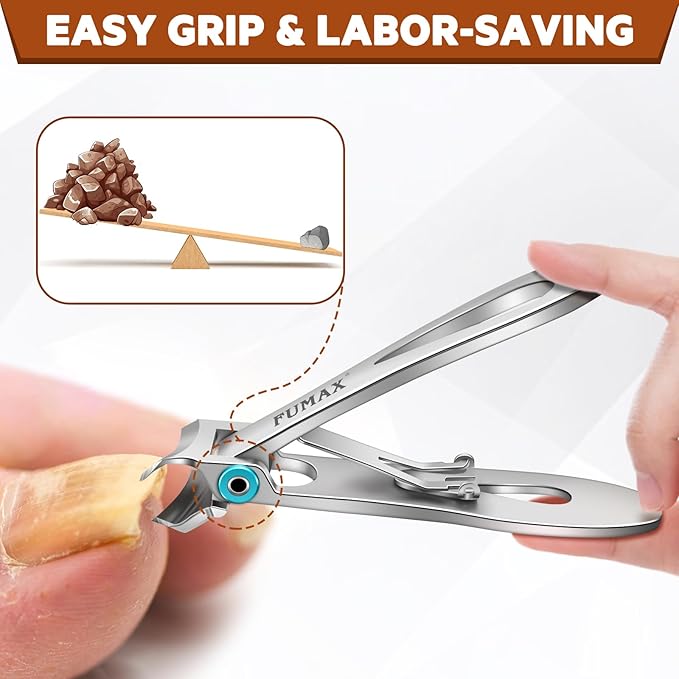 Toenail Clippers for Men Thick Toenails, Large Mens Toe Nail Clippers for Thick Nails for Seniors with Wide Opening, Heavy Duty Slanted Nail Clippers Fingernail Clipper with Long Handle Gifts for Men