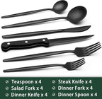 EWFEN 24-Piece Black Silverware Set - Image 2