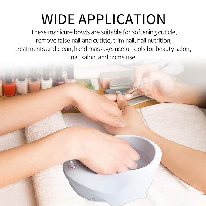 HURRISE Electric Nail Soaking Bowl, Nail Polish Remover Bowl, Vibration Bubble Hand Spa Massage Machine for Beauty Salon and Home, Nail Art Manicure Hand Care Tool (US)