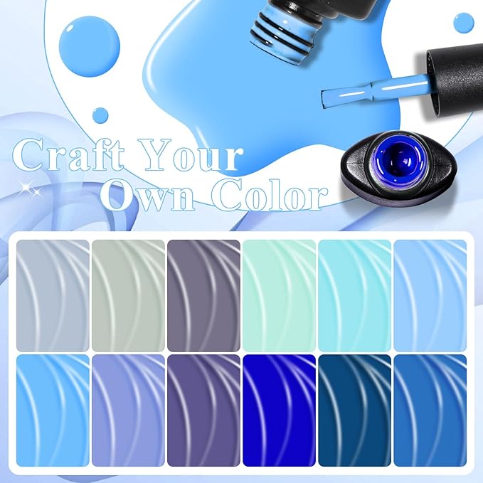 MEET ACROSS 18pcs Gel Nail Polish Set Soak Off UV LED Lamp Gel Nail Polish Kit (SET-3, 18pcs)