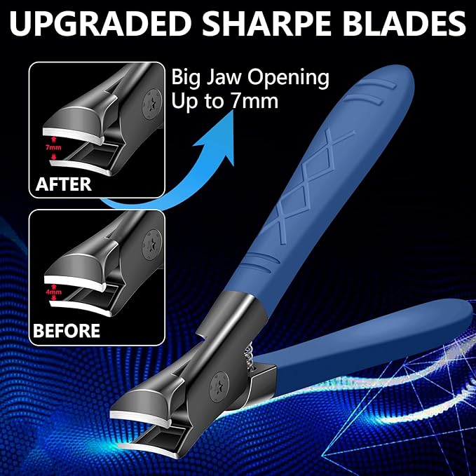 Upgraded Professional Nail Clippers - Senior Nail Clippers for Men & Women, Big Open Jaw, Ultra Sharp for Finger & Toenails