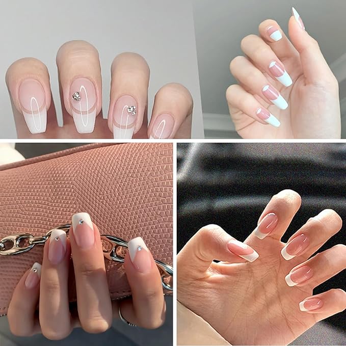 24 Sheets 712 Pieces French Manicure Nail Art Stickers, 32 Designs Self-Adhesive Nail Tips Guides for DIY Decoration Stencil Tools French tip Guides kit (24 Sheets 32 Designs) US291 (24)