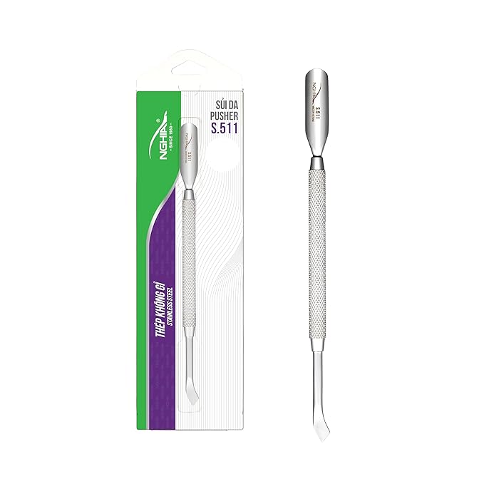NGHIA Pusher - S-511 (Stainless Steel) | Double–Ended Ingrown Nail Treatment and Cuticle Pusher | Premium Quality for Nail Care | Ergonomic Design | Suitable for Professional & Home Use