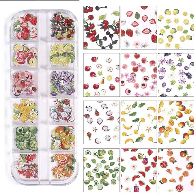 Mixed Colors Nail Flowers, 300pcs 3D Flower Nail Art Sequins Decals Mixed Leaves Design Slice Nail Flowers Ultra Wood Pulp Flakes Sequins 4