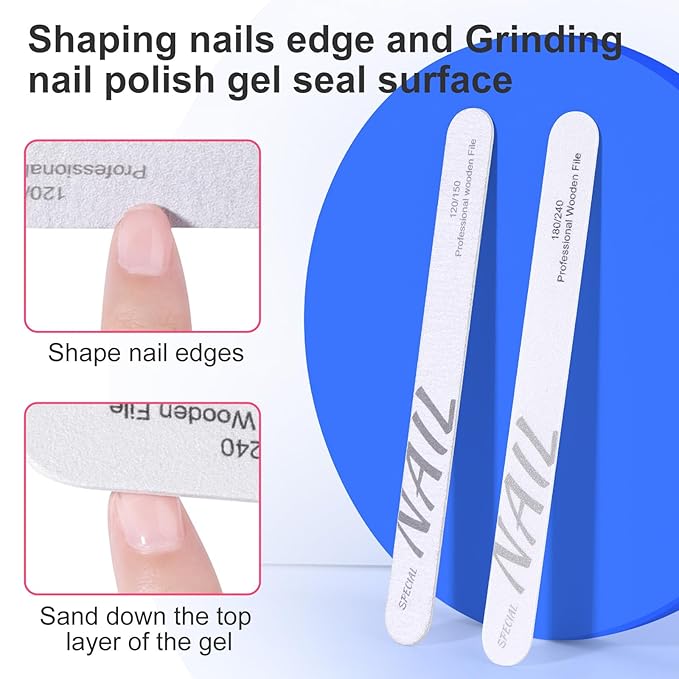 NXJ INFILILA Nail Clips to Remove Gel Polish, Gel Polish Remover Kit with 10Pcs Plastic Resuable Finger and Toe Nail Clips, Cuticle Timmer, 400Pcs Wipes, Files, Brush for Salon Supplies