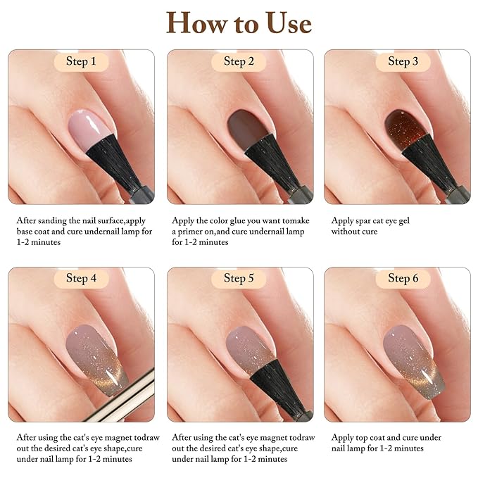 Cat Eye Gel Nail Polish 8ml, Long-Lasting Magnetic Cat Eye Gel 13