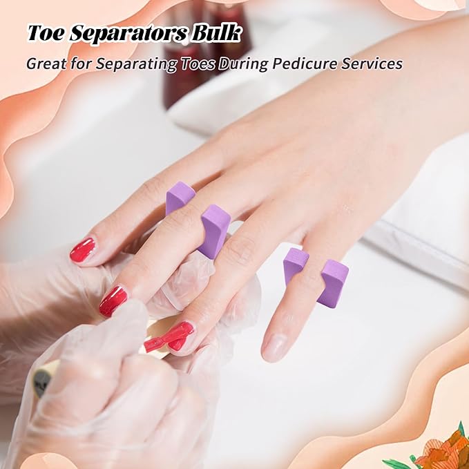 600 Pcs Toe Separators Unisex, Soft Foam Finger Divider Spacer Set, Nail Polish Art Painting Pedicure Tools Suitable for Spa Salon Beauty Foot Therapy, Multicolour