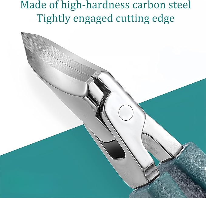 Eagle Beak Beveled Nail Clippers, Wide Jaw Opening Anti-Splash Slanted Nail Clippers Set, Super Sharp Oblique Large for Thick Nails, Seniors & Ingrown Care (Black)