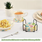 YETTASBIN Easter Bunny Eggs 6 Pcs Drink Coasters - Image 6