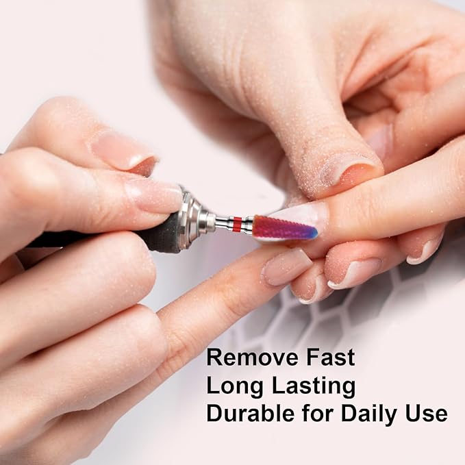 3/32" 2PCS Clean Cone Bits Fine Grit Carbide Cuticle Cleaner Bit for Electric Nail Drills – Professional Manicure Tool for Nail Salons and Home Use (F Grit. Purple)