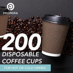 Promora 8 oz Brown Disposable Coffee Cups - Image 3