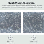 Set of 6 Floral Dusty Blue Coasters - Image 3