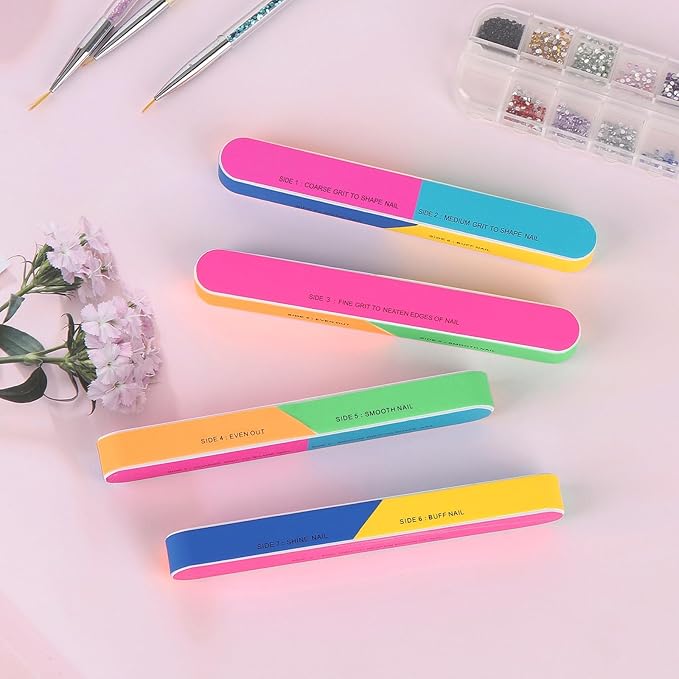 10 Pcs 7 Way Nail Buffer Blocks Nail Files Buffing Block for Shaping & Shining Natural Nails Manicure Tool