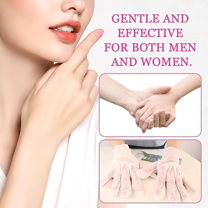 Hydrating Hand Masks, 6PCS Hand Mask Moisturizing Gloves for Men Women, Smooth Long Lasting Soft Exfoliating Hand Peeling Spa Mask Moisturizer Beauty Gift Set for Dry Cracked Rough Dull Hands（L)