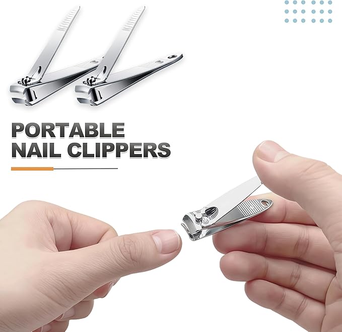 16-Piece Bulk Nail Clippers with Keychain Ring | Stainless Steel Travel Small Toenail Clippers Mini Fingernail Clippers for Men, Women, Gifts, Homeless Care Supplies