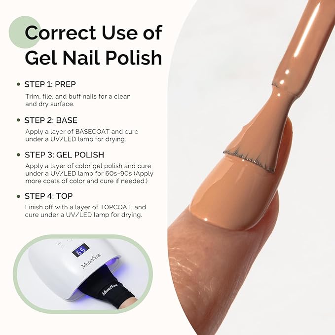 MelodySusie Hema Free Gel Nail Polish, 0.5 Fl Oz Thick Beige Brown Gel Polish, Non Toxic, Long Lasting, Soak Off UV Nail Polish, Manicure Nail Design Salon DIY Nail Art at Home 377