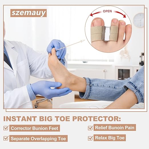 6 Pack Big Toe Separators, Gel Bunion Corrector with Elastic Band for Overlapping Toe Silicone Toe Spacers for Hallux Bunion Relief