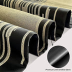 Elegant Black Table Runner, Modern Abstract Geometric, Tassels | Table Runners - Image 2