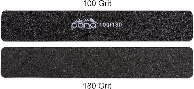 10PCS Jumbo Size PANA Professional Double Sided Nail Files - Black, 100/180 Grit - Emery Board Nail Buffering File Manicure Pedicure Nail Polisher Washable