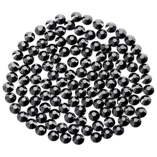 Novani Crystal Rhinestones, Flatback Loose Gemstones 288pcs Glass Rhinestones for Clothes Shoes Crafts Makeup Nail Art and DIY Decorations(SS34, Black)